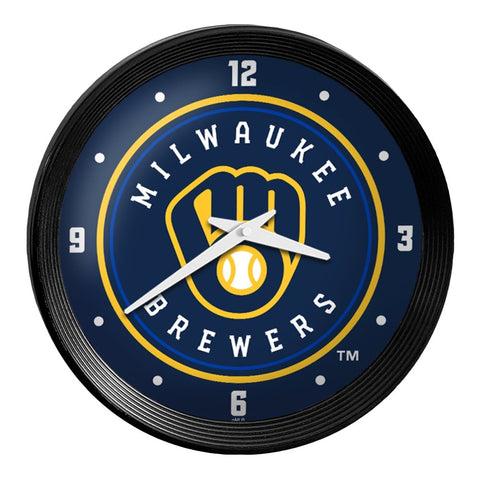 Milwaukee Brewers: Ribbed Frame Wall Clock - The Fan-Brand