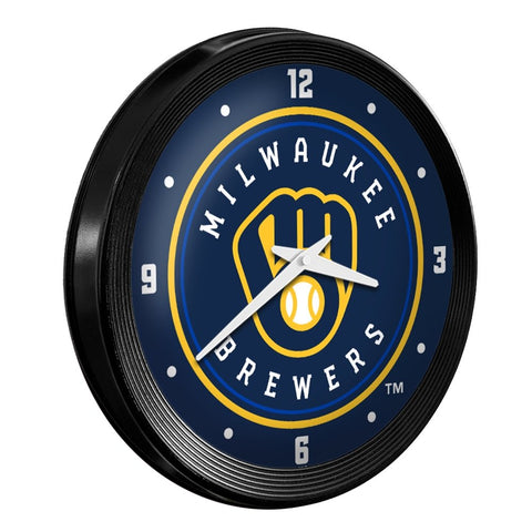 Milwaukee Brewers: Ribbed Frame Wall Clock - The Fan-Brand