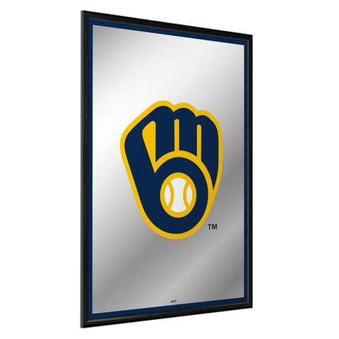 Milwaukee Brewers: Vertical Framed Mirrored Wall Sign - The Fan-Brand