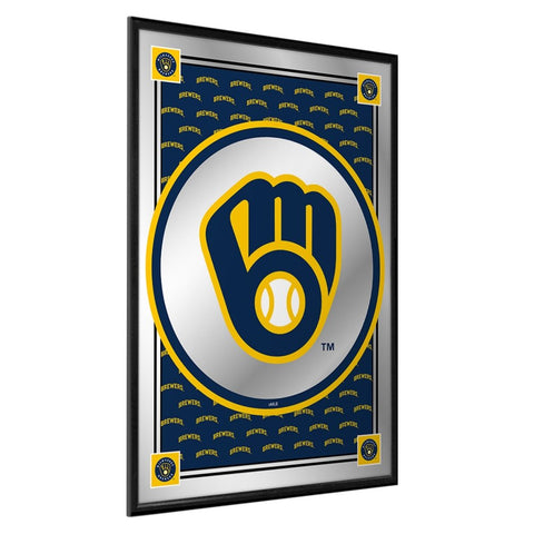Milwaukee Brewers: Vertical Team Spirit - Framed Mirrored Wall Sign - The Fan-Brand