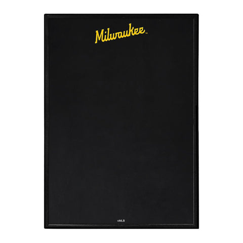 Milwaukee Brewers: Wordmark - Framed Chalkboard - The Fan-Brand