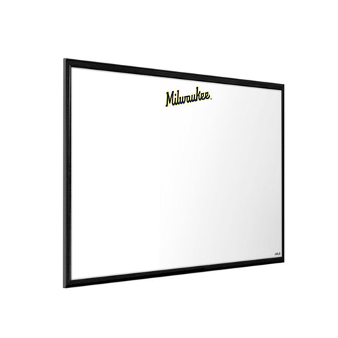 Milwaukee Brewers: Wordmark - Framed Dry Erase Wall Sign - The Fan-Brand