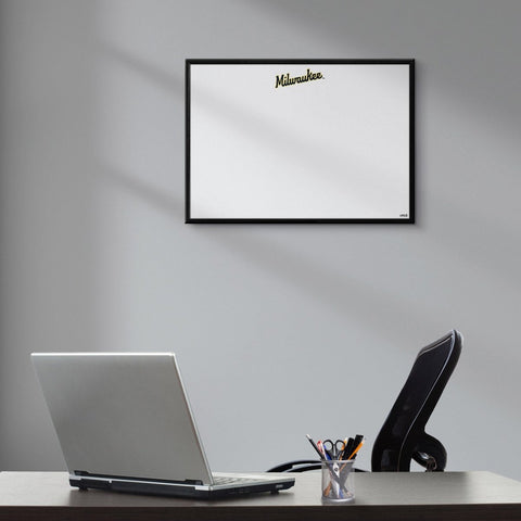 Milwaukee Brewers: Wordmark - Framed Dry Erase Wall Sign - The Fan-Brand