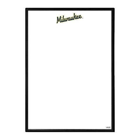 Milwaukee Brewers: Wordmark - Framed Dry Erase Wall Sign - The Fan-Brand