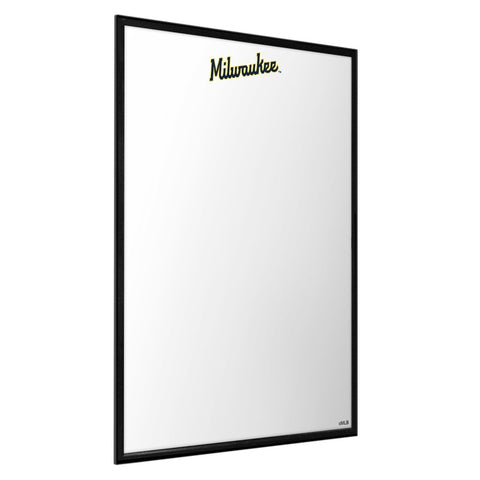 Milwaukee Brewers: Wordmark - Framed Dry Erase Wall Sign - The Fan-Brand