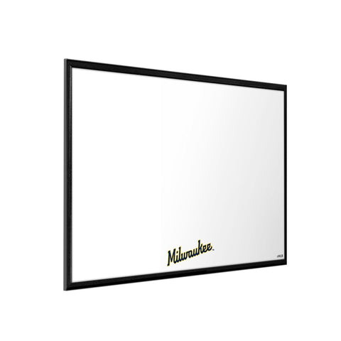 Milwaukee Brewers: Wordmark - Framed Dry Erase Wall Sign - The Fan-Brand