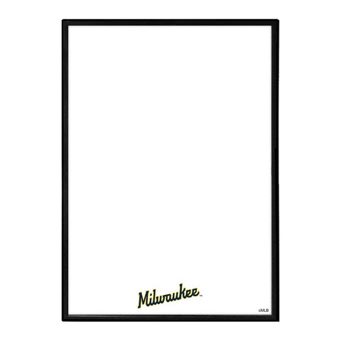 Milwaukee Brewers: Wordmark - Framed Dry Erase Wall Sign - The Fan-Brand