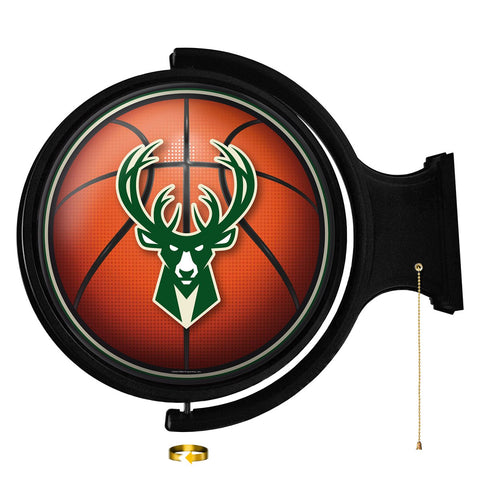 Milwaukee Bucks: Basketball - Original Round Rotating Lighted Wall Sign - The Fan-Brand