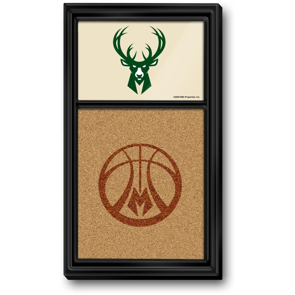 Milwaukee Bucks: Buck, Dual Logo - Cork Note Board - The Fan-Brand