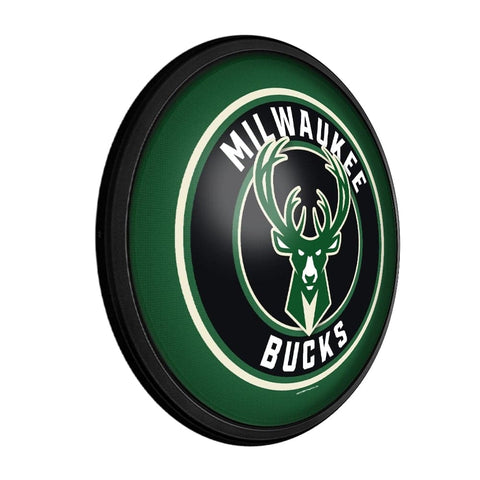 Milwaukee Bucks: Round Slimline Lighted Wall Sign - The Fan-Brand