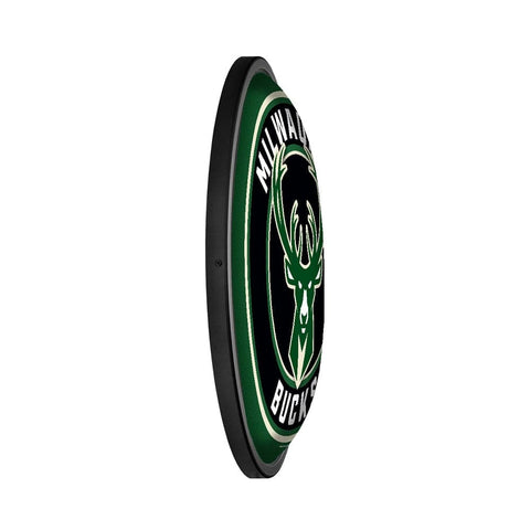 Milwaukee Bucks: Round Slimline Lighted Wall Sign - The Fan-Brand