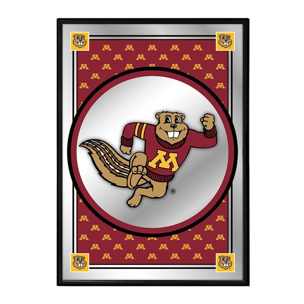 Minnesota Golden Gophers: Team Spirit, Mascot - Framed Mirrored Wall Sign - The Fan-Brand