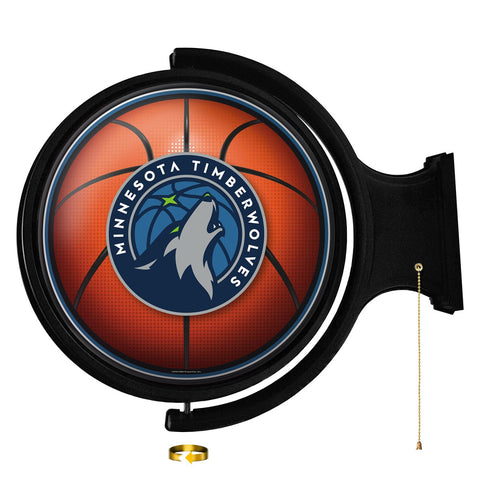 Minnesota Timberwolves: Basketball - Original Round Rotating Lighted Wall Sign - The Fan-Brand
