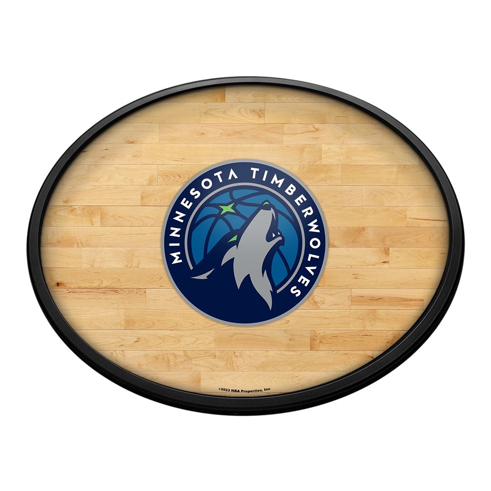 Minnesota Timberwolves: Hardwood - Oval Slimline Lighted Wall Sign - The Fan-Brand