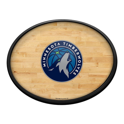 Minnesota Timberwolves: Hardwood - Oval Slimline Lighted Wall Sign - The Fan-Brand