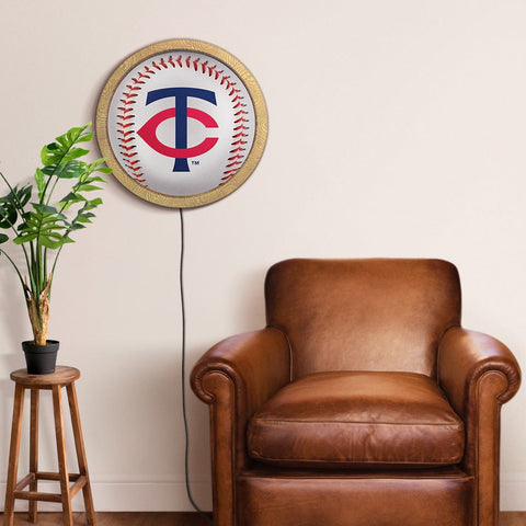 Minnesota Twins: Barrel Framed Lighted Wall Sign - The Fan-Brand