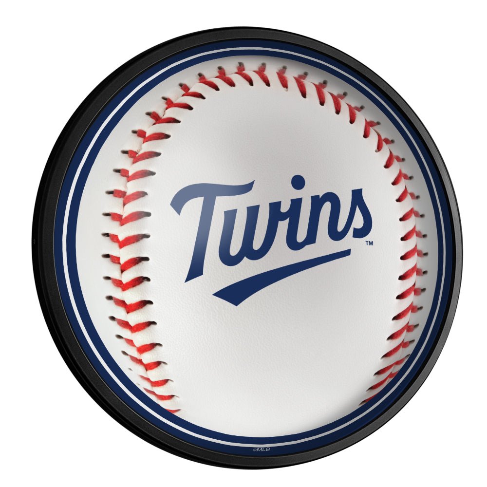 Minnesota Twins: Baseball - Round Slimline Lighted Wall Sign - The Fan-Brand
