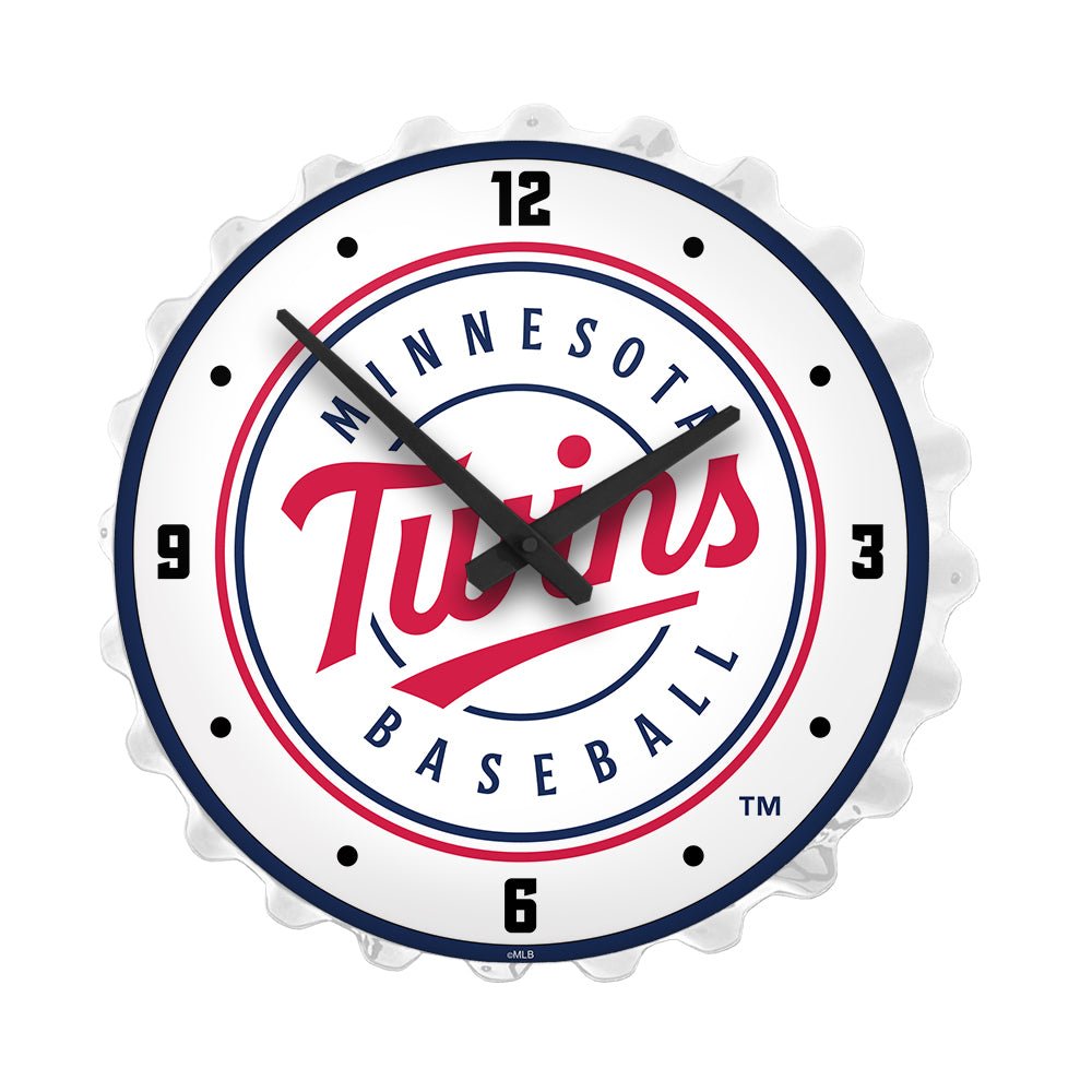 Minnesota Twins: Bottle Cap Lighted Wall Clock - The Fan-Brand