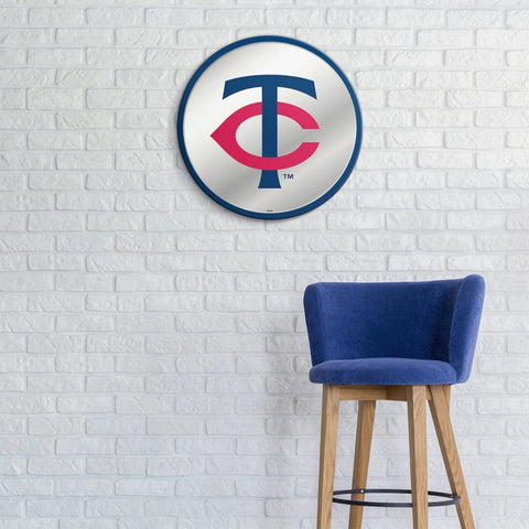 Minnesota Twins: Logo - Modern Disc Mirrored Wall Sign - The Fan-Brand