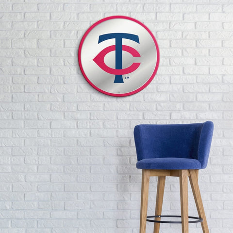 Minnesota Twins: Logo - Modern Disc Mirrored Wall Sign - The Fan-Brand