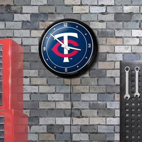 Minnesota Twins: Logo - Retro Lighted Wall Clock - The Fan-Brand