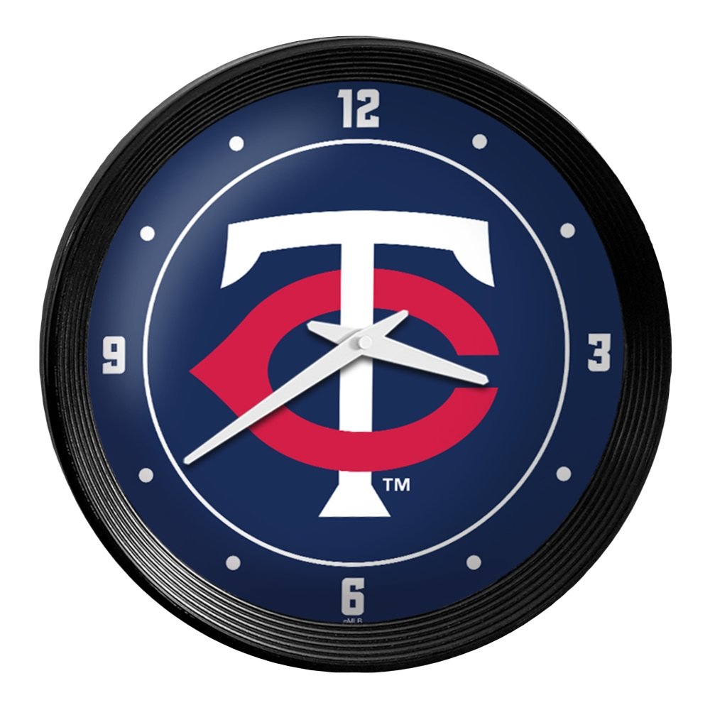 Minnesota Twins: Logo - Ribbed Frame Wall Clock - The Fan-Brand