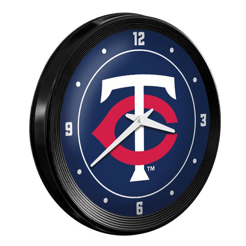 Minnesota Twins: Logo - Ribbed Frame Wall Clock - The Fan-Brand