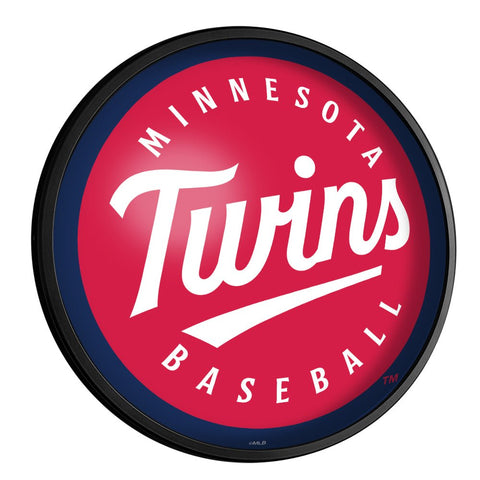 Minnesota Twins: Logo - Round Slimline Lighted Wall Sign - The Fan-Brand