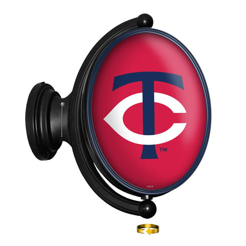 Minnesota Twins: Original Oval Rotating Lighted Wall Sign - The Fan-Brand