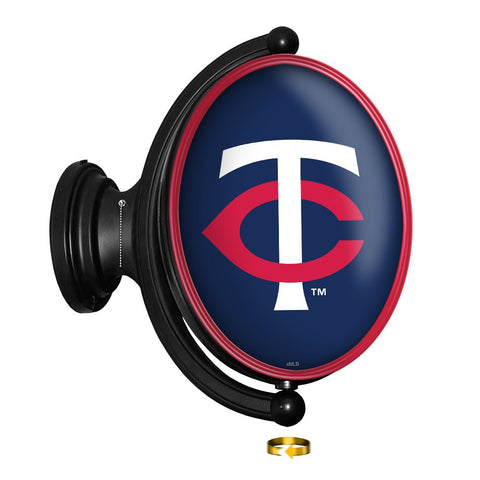 Minnesota Twins: Original Oval Rotating Lighted Wall Sign - The Fan-Brand