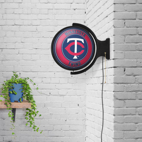 Minnesota Twins: Original Round Rotating Lighted Wall Sign - The Fan-Brand