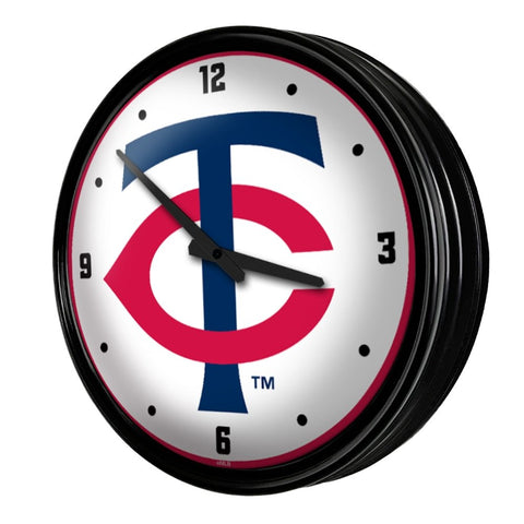 Minnesota Twins: Retro Lighted Wall Clock - The Fan-Brand