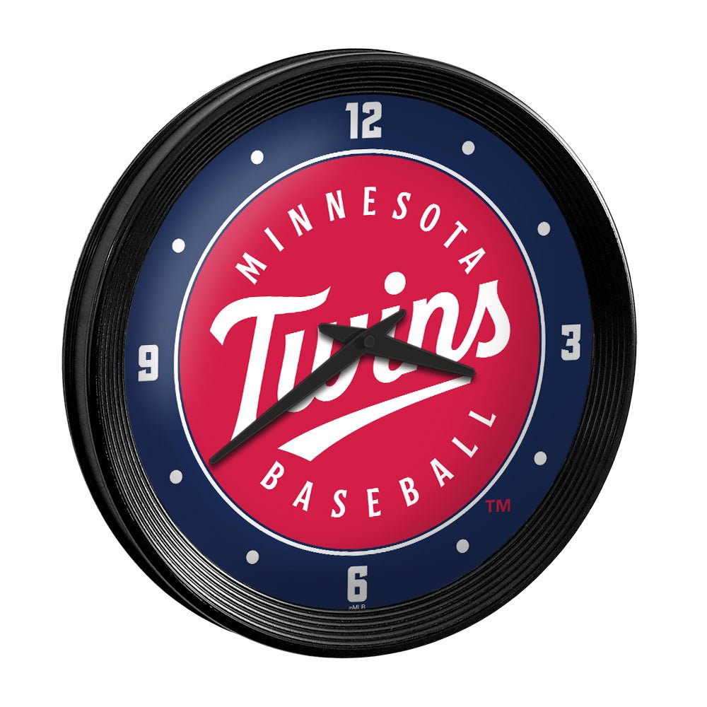 Minnesota Twins: Ribbed Frame Wall Clock - The Fan-Brand