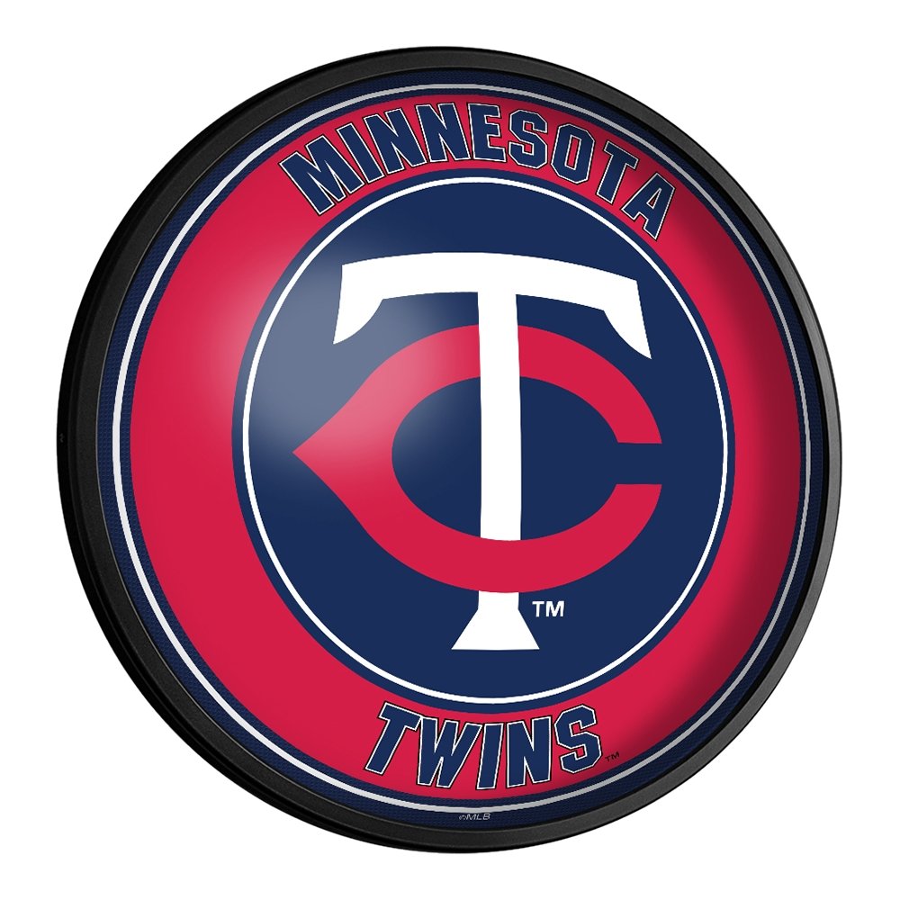 Minnesota Twins: Round Slimline Lighted Wall Sign - The Fan-Brand