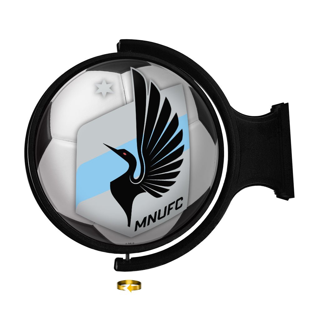 Minnesota United FC: Soccer Ball - Original Round Rotating Lighted Wall Sign - The Fan-Brand