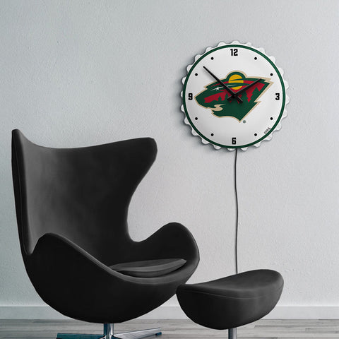 Minnesota Wild: Bottle Cap Lighted Wall Clock - The Fan-Brand