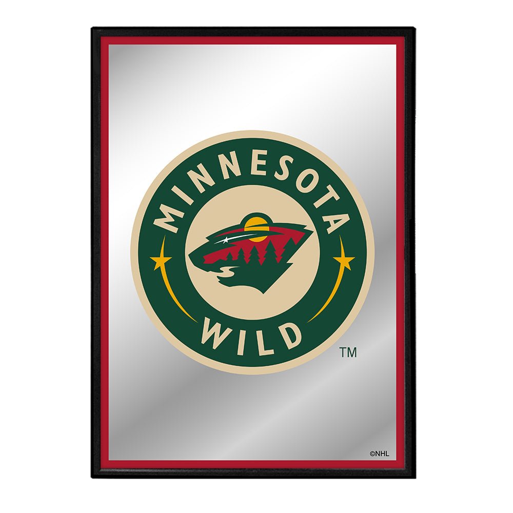 Minnesota Wild: Logo - Framed Mirrored Wall Sign - The Fan-Brand