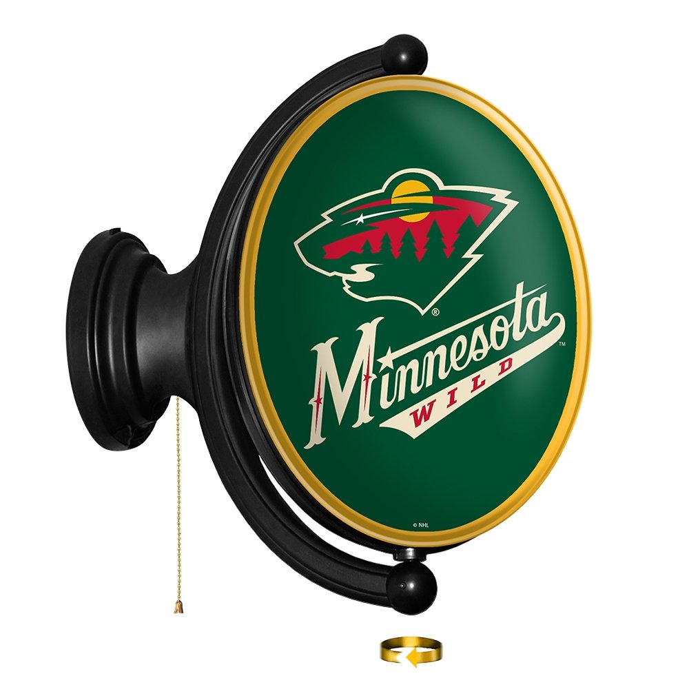 Minnesota Wild: Original Oval Rotating Lighted Wall Sign - The Fan-Brand