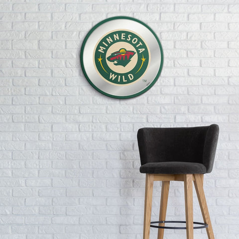 Minnesota Wild: Secondary Logo - Modern Disc Mirrored Wall Sign - The Fan-Brand