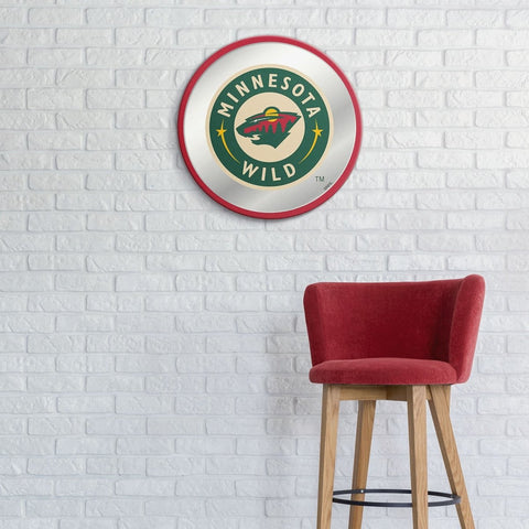 Minnesota Wild: Secondary Logo - Modern Disc Mirrored Wall Sign - The Fan-Brand