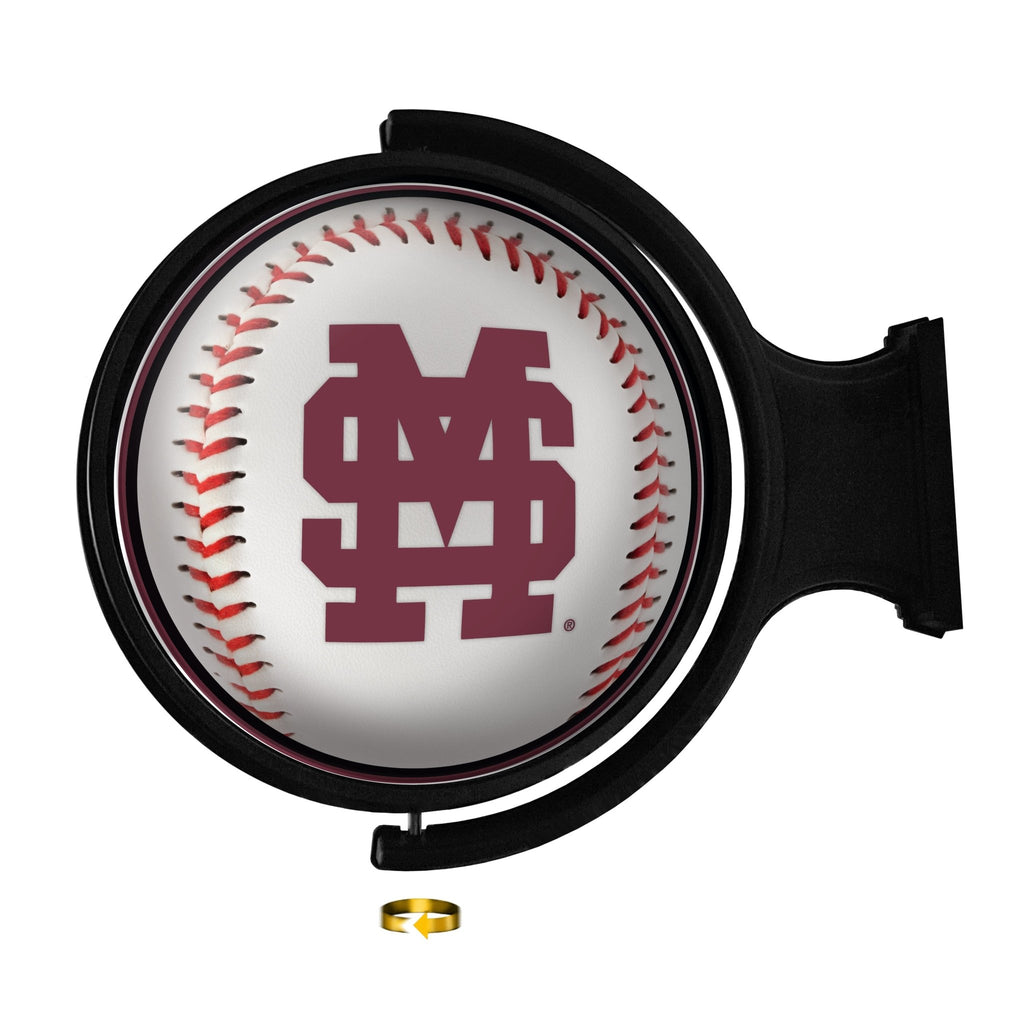 Mississippi State Bulldogs: Baseball - Original Round Rotating Lighted Wall Sign - The Fan-Brand