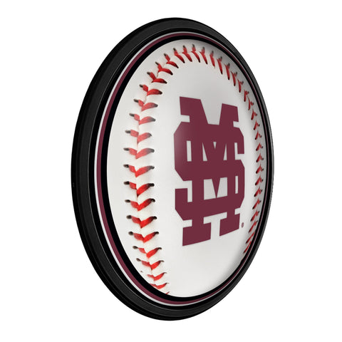 Mississippi State Bulldogs: Baseball - Round Slimline Lighted Wall Sign - The Fan-Brand