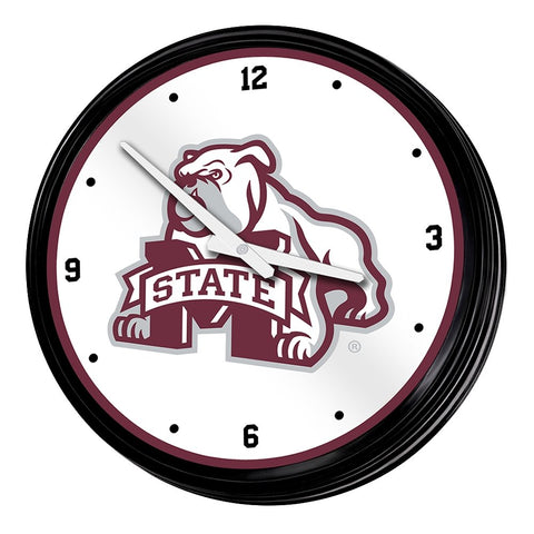 Mississippi State Bulldogs: Bulldog - Retro Lighted Wall Clock - The Fan-Brand