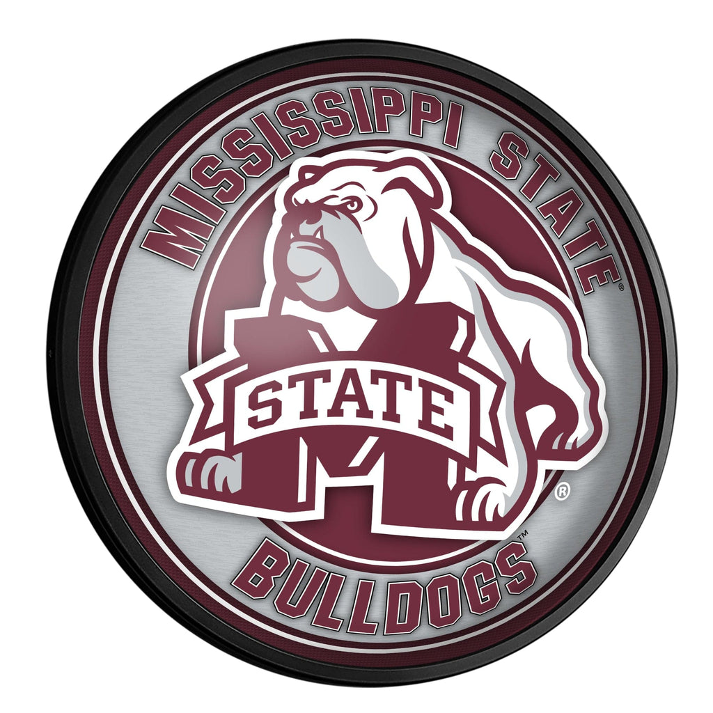 Mississippi State Bulldogs: Mascot - Round Slimline Lighted Wall Sign - The Fan-Brand