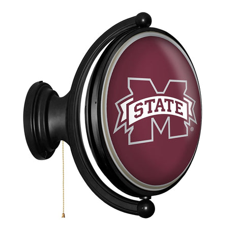 Mississippi State Bulldogs: Original Oval Rotating Lighted Wall Sign - The Fan-Brand