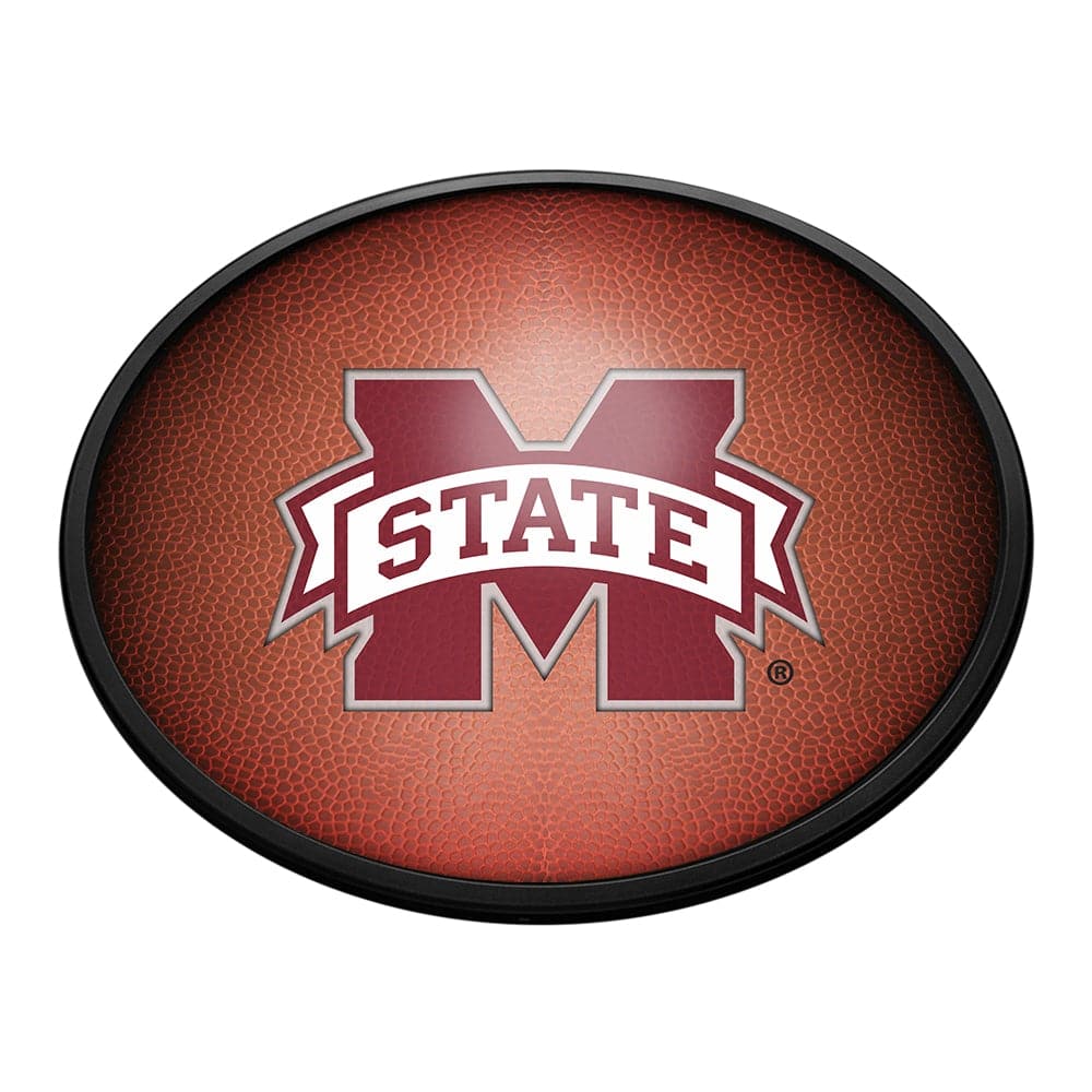 Mississippi State Bulldogs: Pigskin - Oval Slimline Lighted Wall Sign - The Fan-Brand