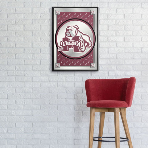 Mississippi State Bulldogs: Team Spirit, Mascot - Framed Mirrored Wall Sign - The Fan-Brand