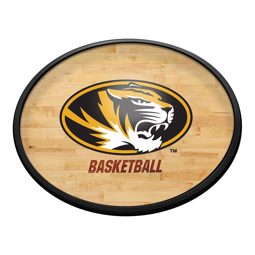Missouri Tigers: Hardwood - Oval Slimline Lighted Wall Sign - The Fan-Brand
