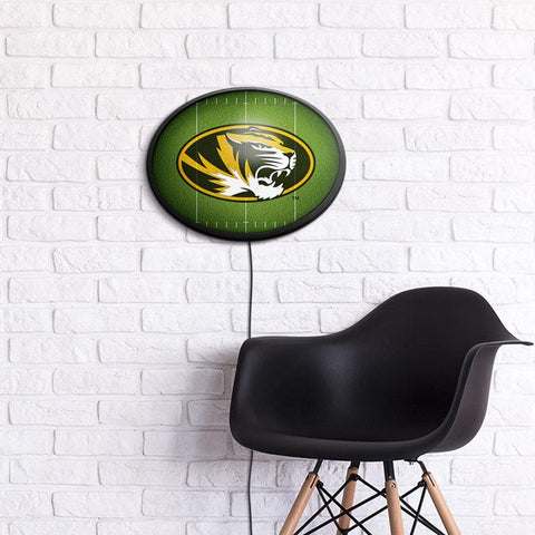 Missouri Tigers: On the 50 - Oval Slimline Lighted Wall Sign - The Fan-Brand