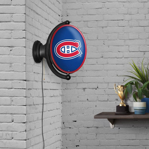 Montreal Canadiens: Original Oval Rotating Lighted Wall Sign - The Fan-Brand